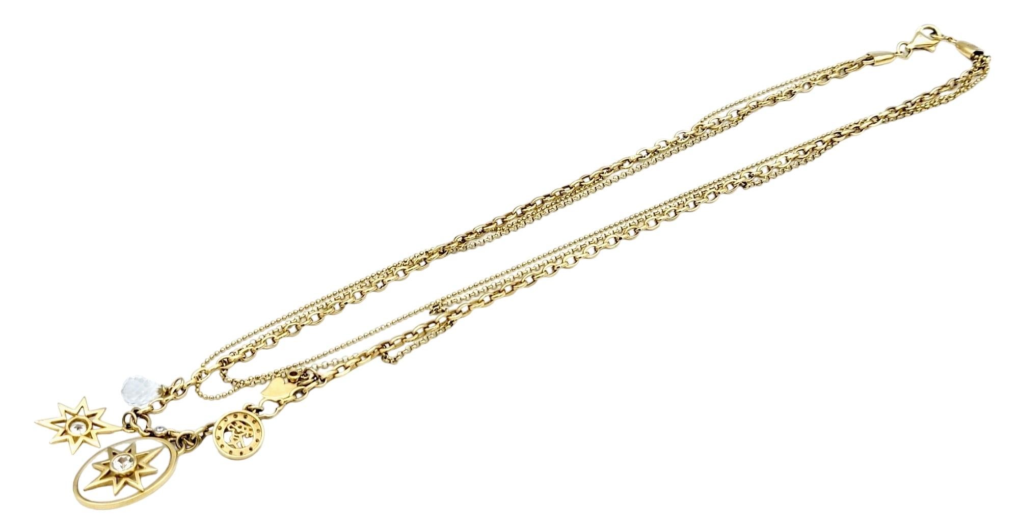 M2 von Mary Margrill Halskette aus Perlmutt mit mehrreihigen Saphiren, Diamanten und Perlmutt  (Rundschliff) im Angebot