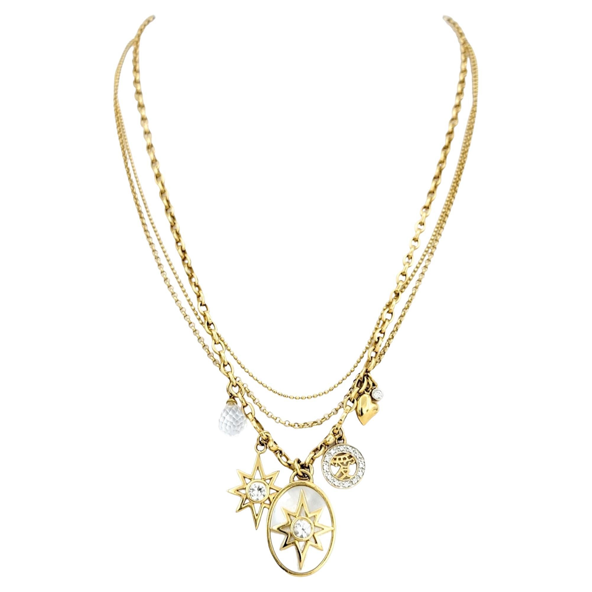 M2 von Mary Margrill Halskette aus Perlmutt mit mehrreihigen Saphiren, Diamanten und Perlmutt  im Angebot