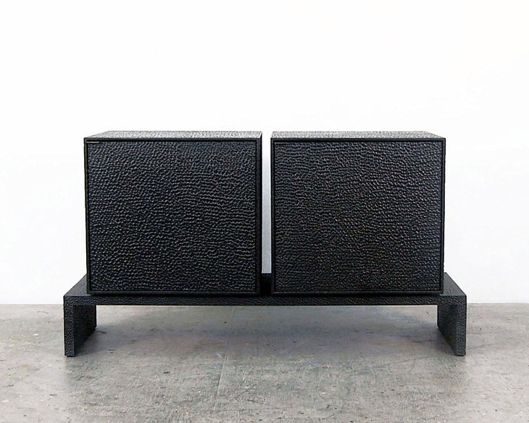 M2 credenza cabinet by John Eric Byers
Dimensions: D 71 x W 132 x H 46 cm
Materials: carved + blackened + maple + brass

All works are individually handmade to order.

John Eric Byers creates geometrically inspired pieces that are minimal,