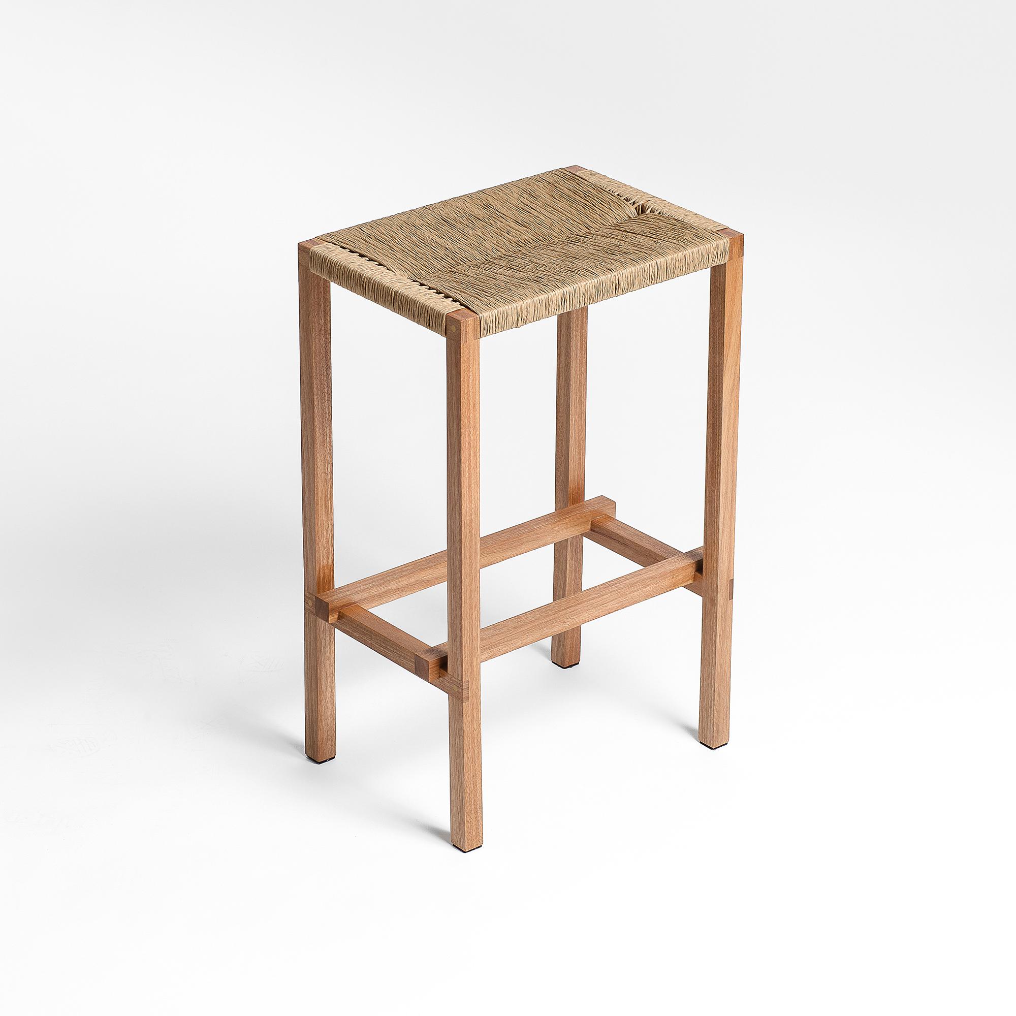The M2 Stool offers a clean silhouette with rich texture and robust structure.  Handcrafted in traditional woodworking techniques with certified brazilian hardwood. M2 Stool wooden joints are made visible, making a subtil contrast between its shades