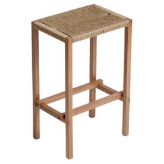 Tabouret AM Contemporary, siège tissé Meubles contemporains en bois massif fabriqués à la main