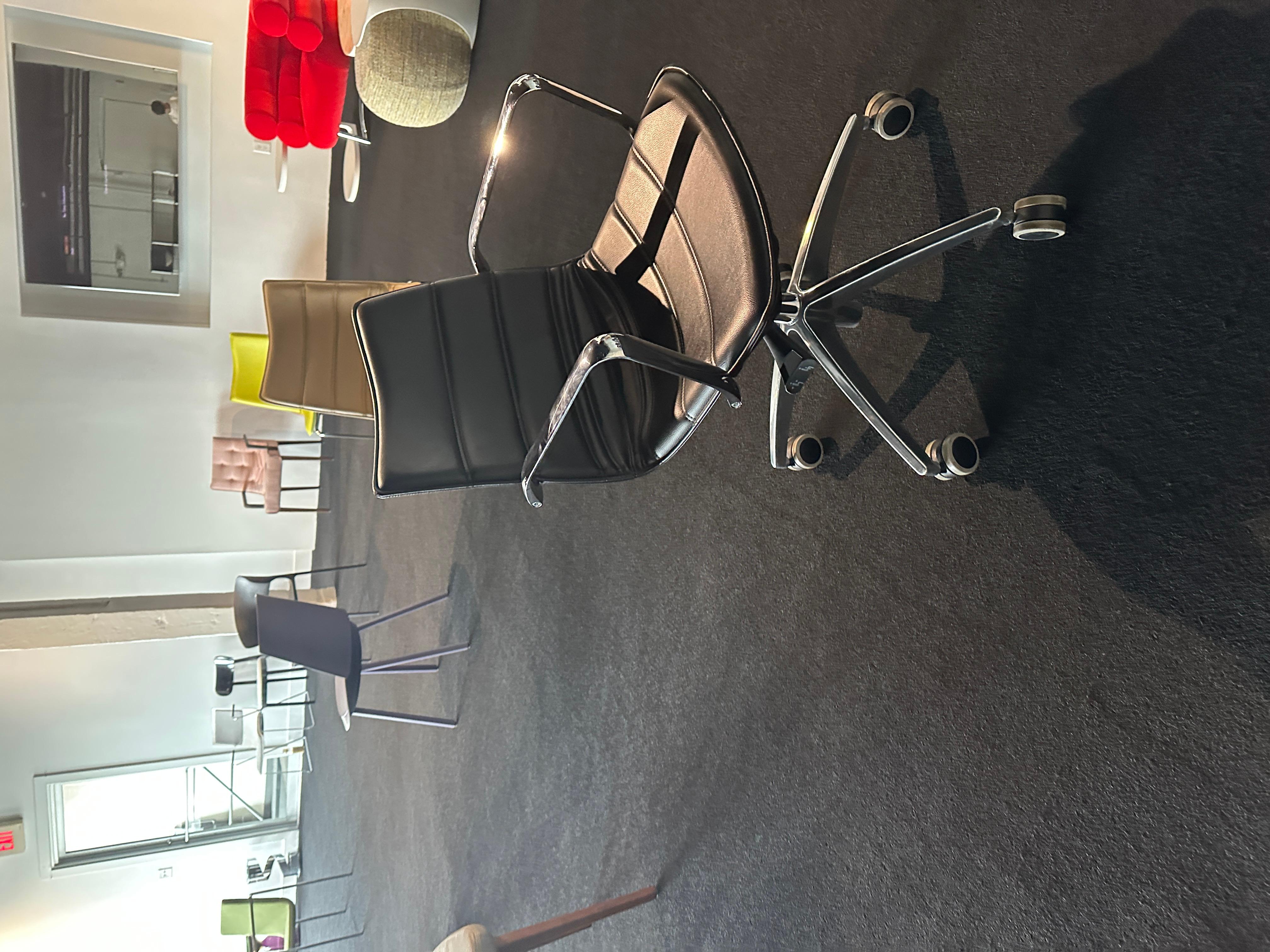 M2L Black Swivel Desk Armchair on Casters in STOCK 8