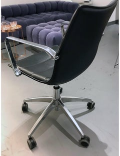 M2L Black Swivel Desk Armchair on Casters in STOCK