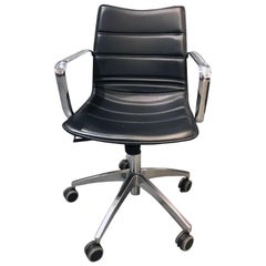 M2L Black Swivel Desk Armchair on Casters in STOCK