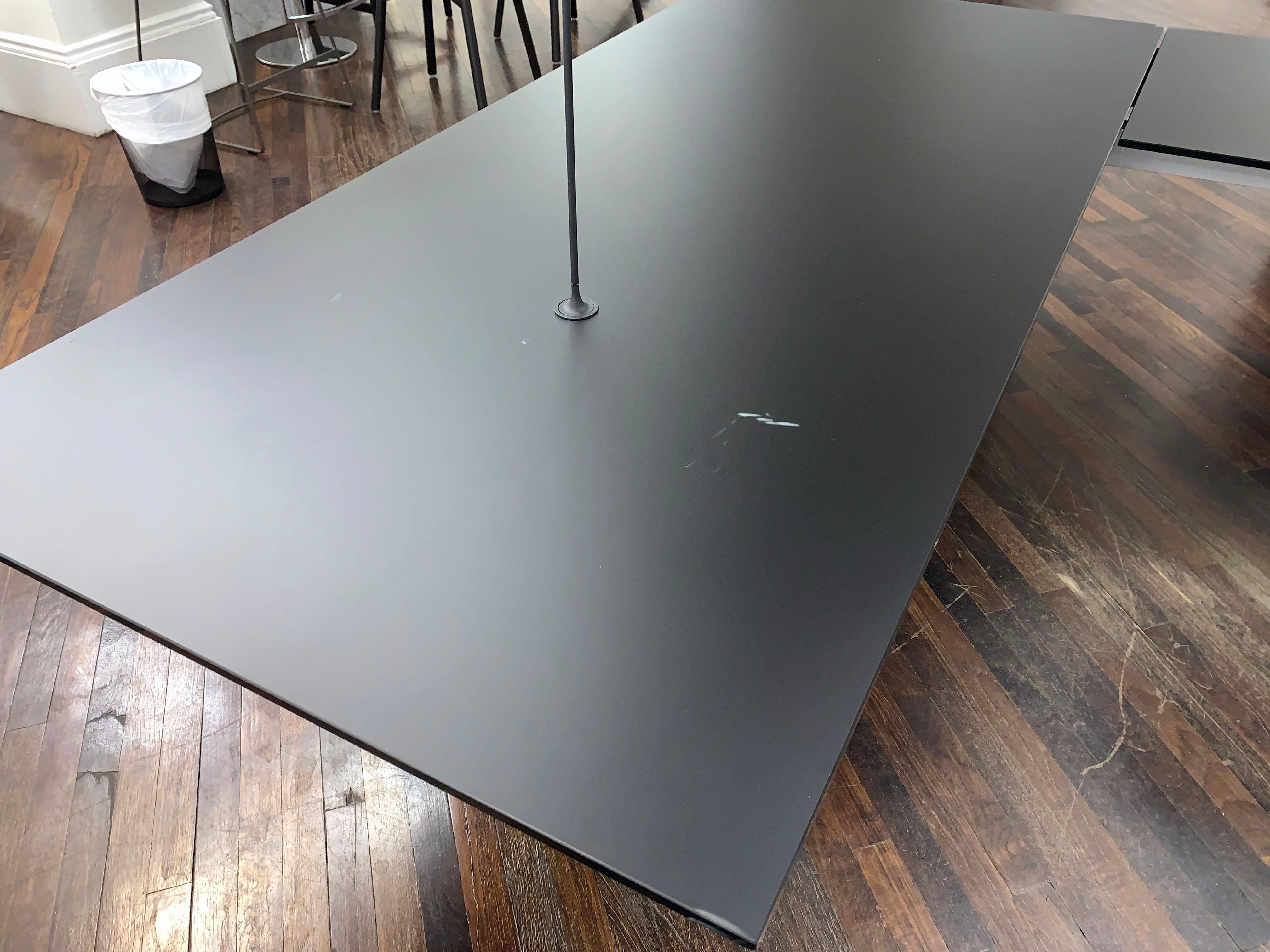 M2L Brand Black Satin Glass Top and Lacquer Desk 5