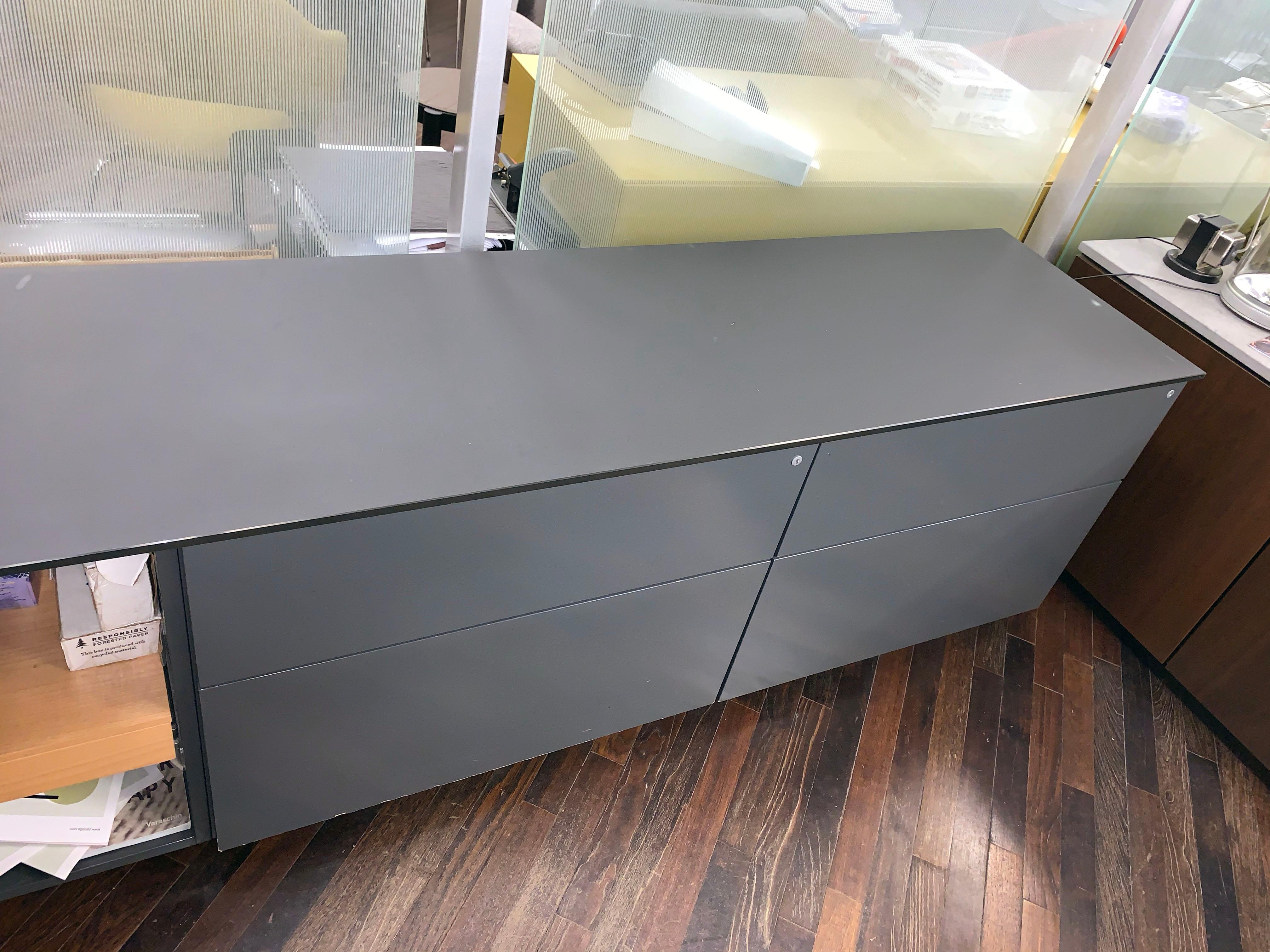 M2L Brand Black Satin Glass Top and Lacquer Desk 9