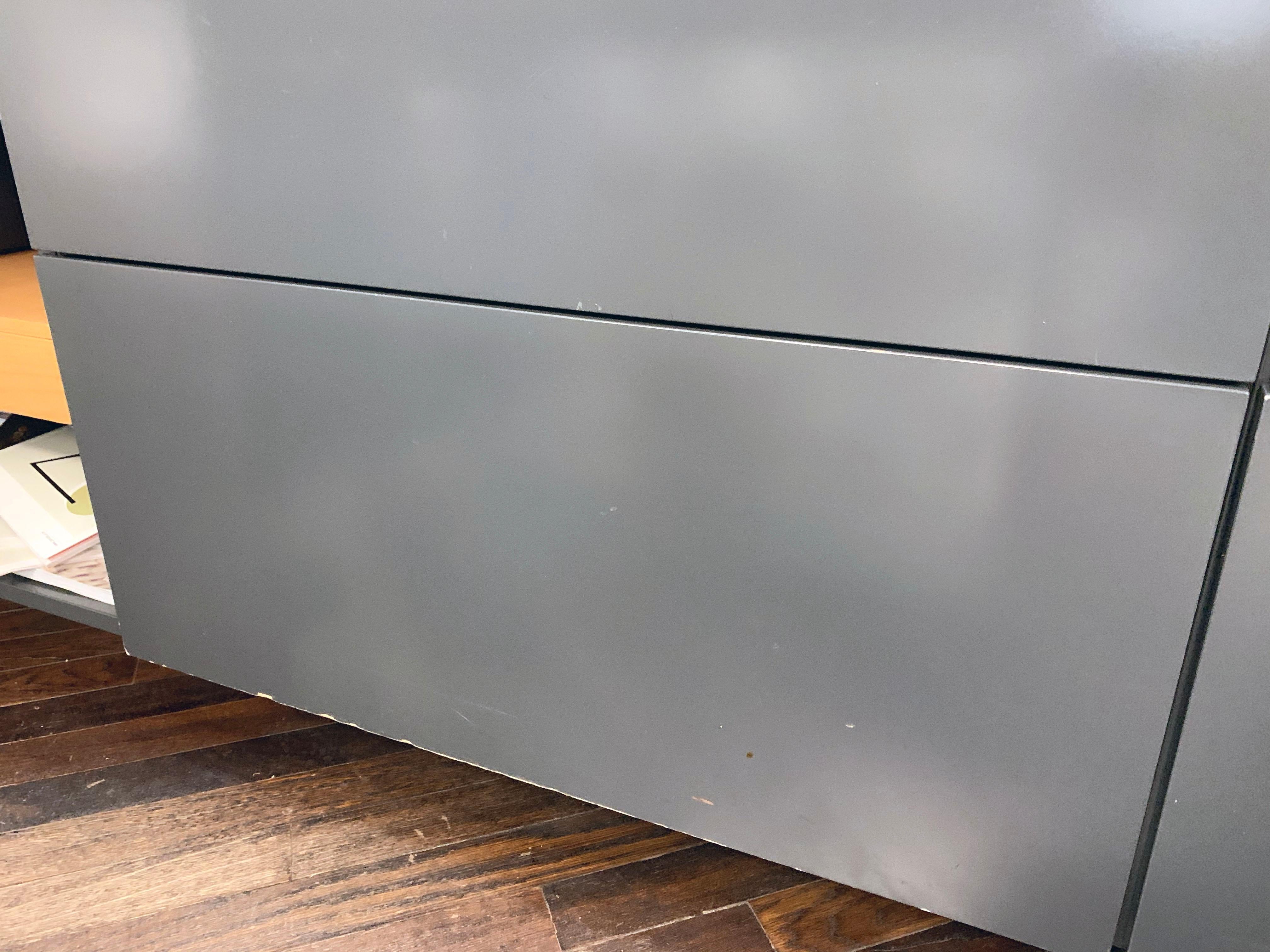 M2L Brand Black Satin Glass Top and Lacquer Desk 11