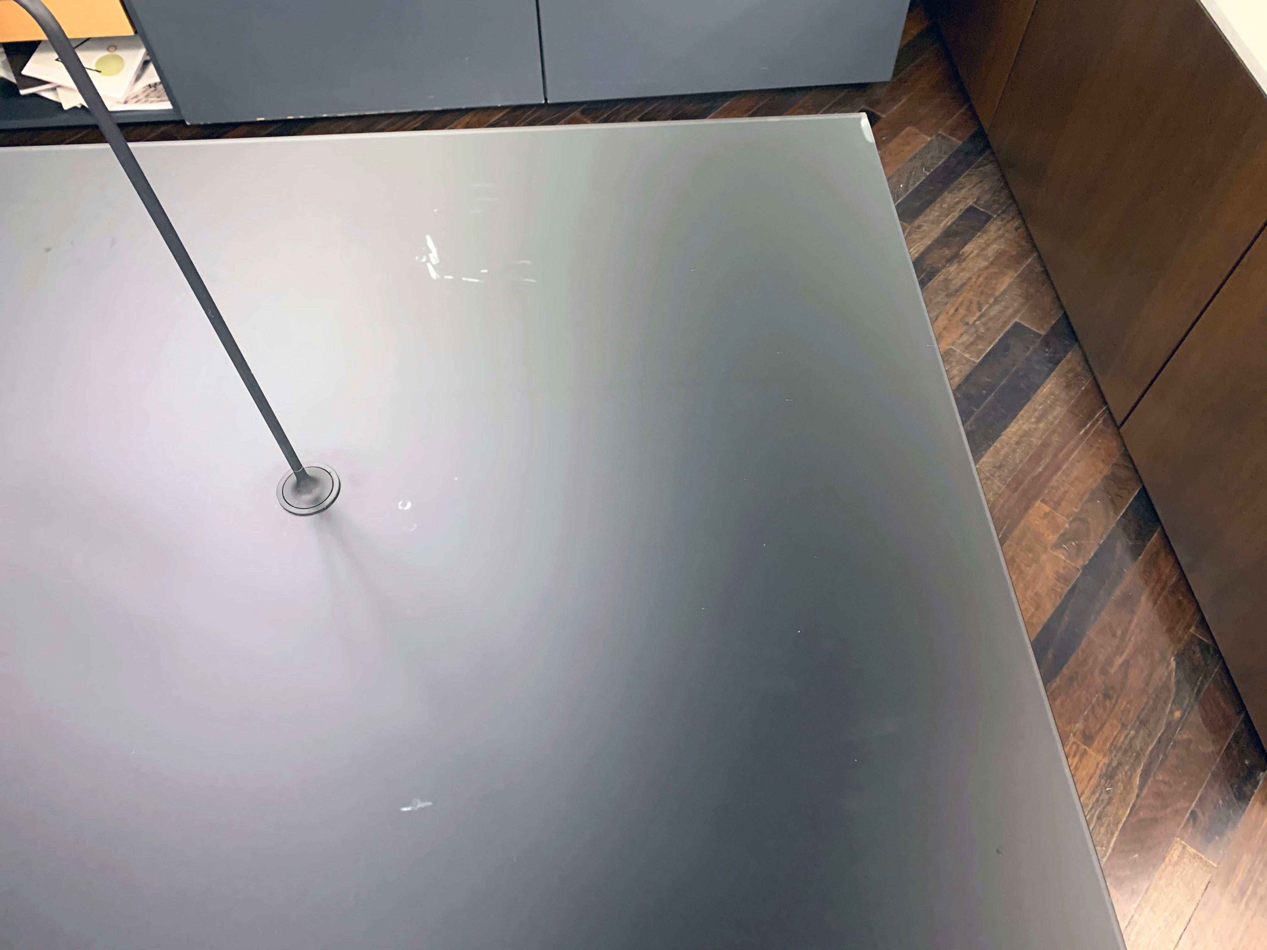 M2L Brand Black Satin Glass Top and Lacquer Desk 1