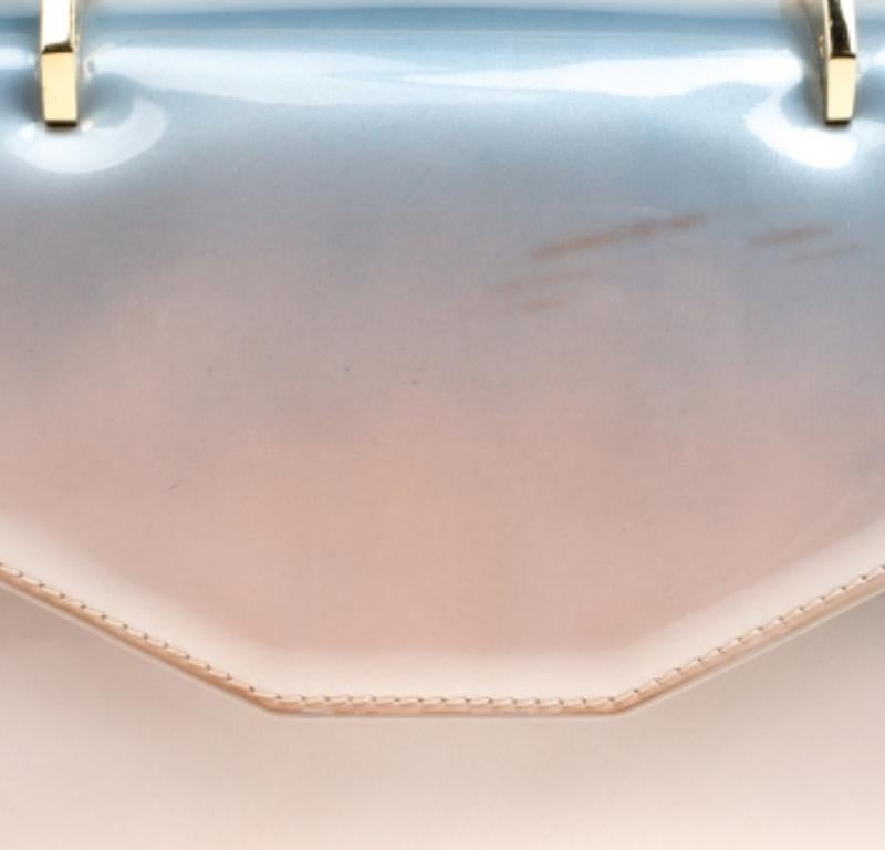 Grigio M2Malletier Borsa a tracolla Indre in vernice blu/pesca in vendita