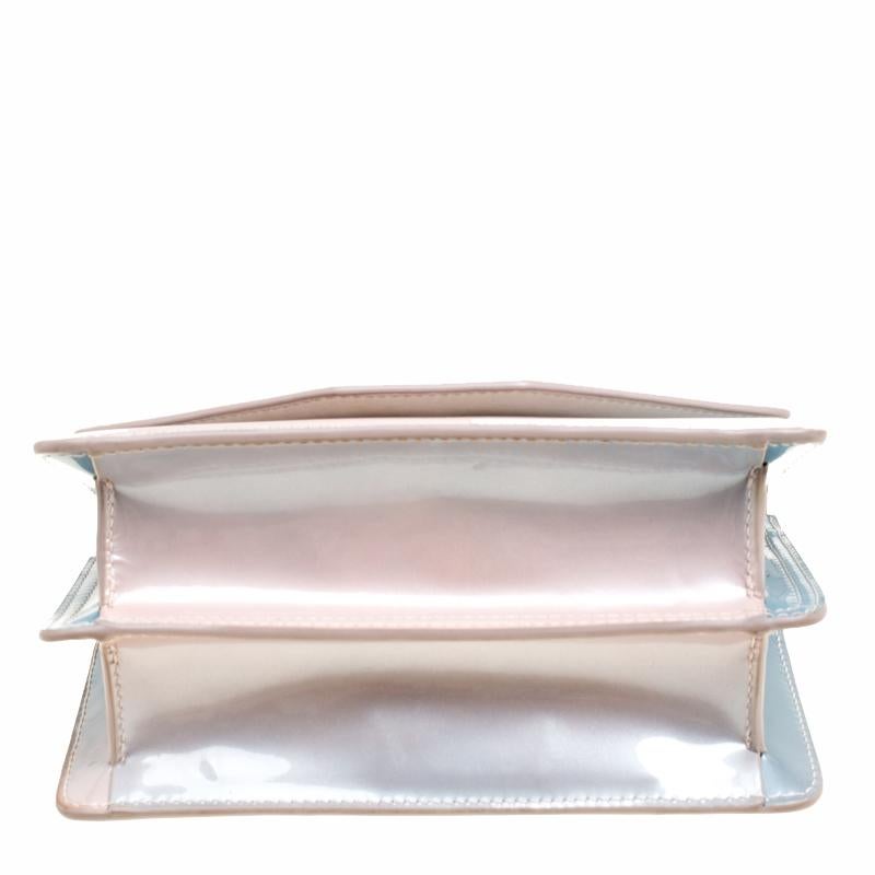 Women's M2Malletier Blue/Peach Ombre Patent Leather Indre Shoulder Bag