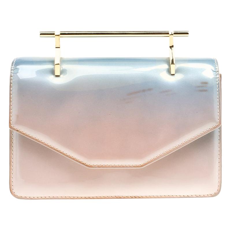 M2Malletier Blue/Peach Ombre Patent Leather Indre Shoulder Bag