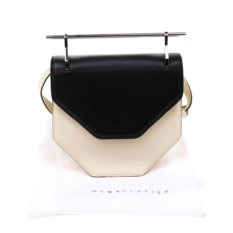 M2Malletier Off-white/Black Leather Amor Fati Crossbody Bag 6
