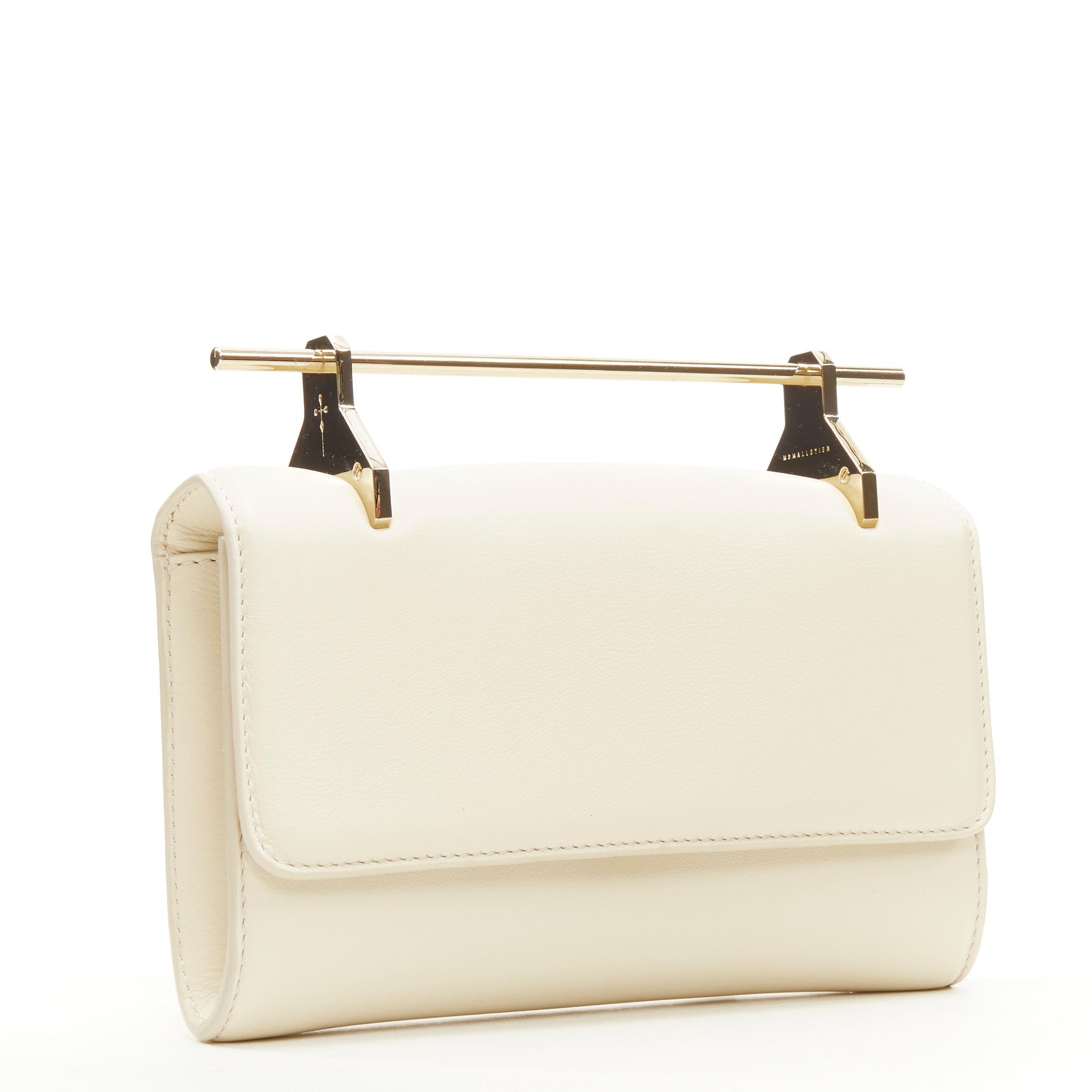 M2MALLETIER Signature gold bar handle ivory leather flap