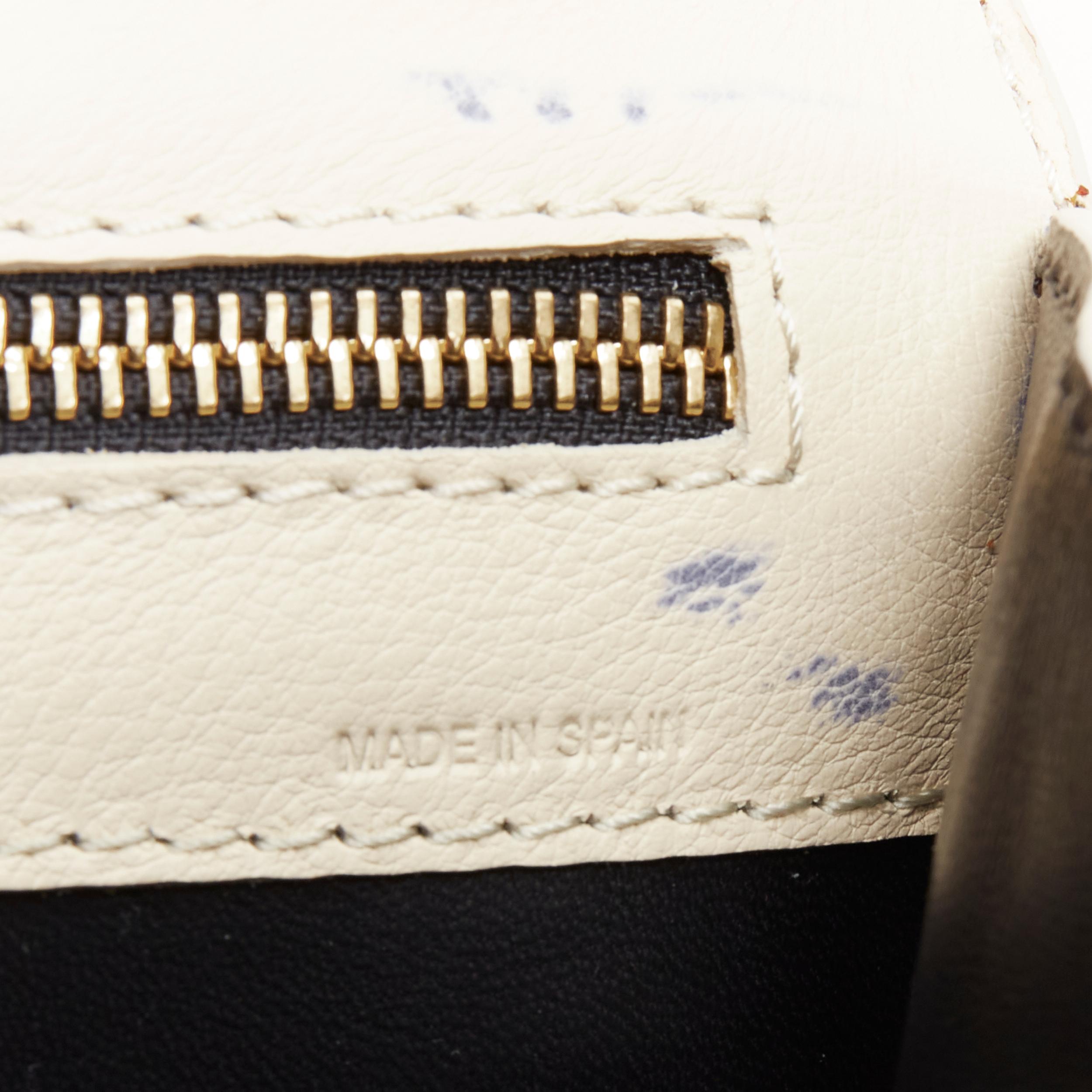 M2MALLETIER Signature gold bar handle ivory leather flap crossbody bag