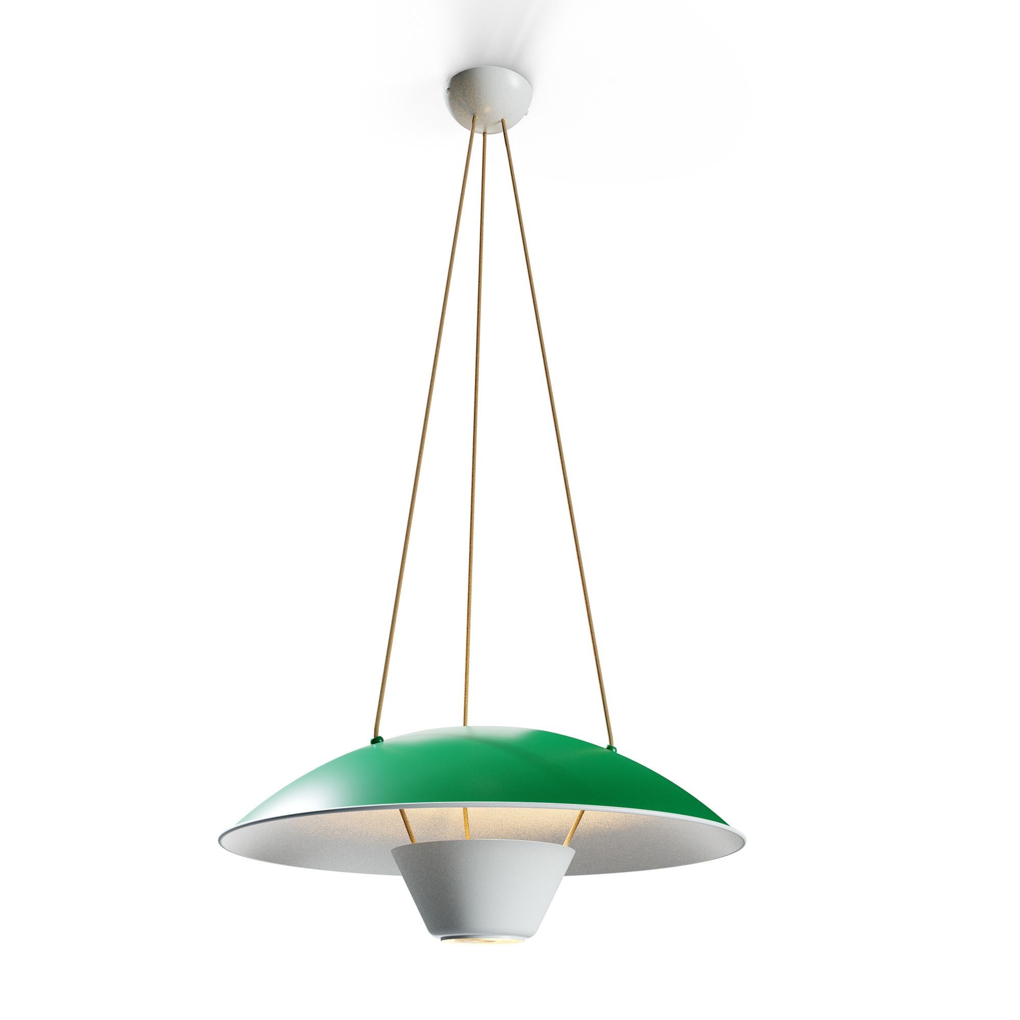 Laccato Lampada a sospensione M4 Green and White di Disderot in vendita