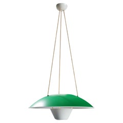 Lampe suspendue M4 verte et blanche par Disderot