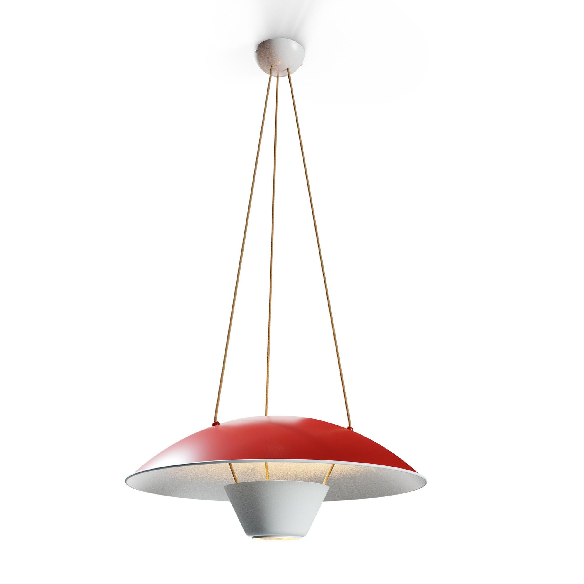 Laccato Lampada a sospensione M4 Red and White di Disderot in vendita