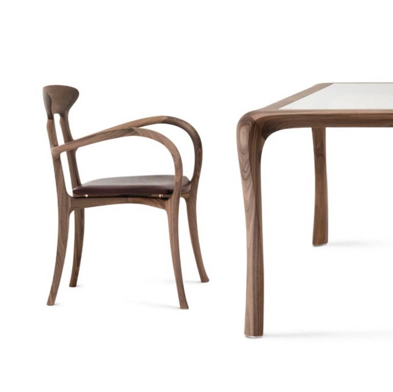 Ma Belle Chair with or Without Armrests in Solid Walnut or Cherry by