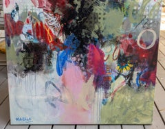 "Behind the Curtain" Mixed Media Contemporary Abstract