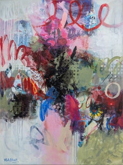 "Behind the Curtain" Mixed Media Contemporary Abstract