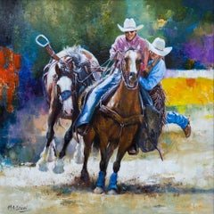 "Helping Hand" Cowboy Rodeo Scene