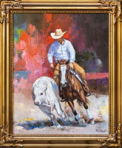 "Round Up Time" Rodeo Cowboy Scene