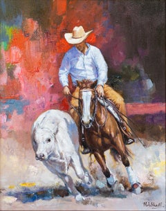 "Round Up Time" Rodeo Cowboy Scene