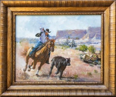 "The Chase" Western Cowboy Scene