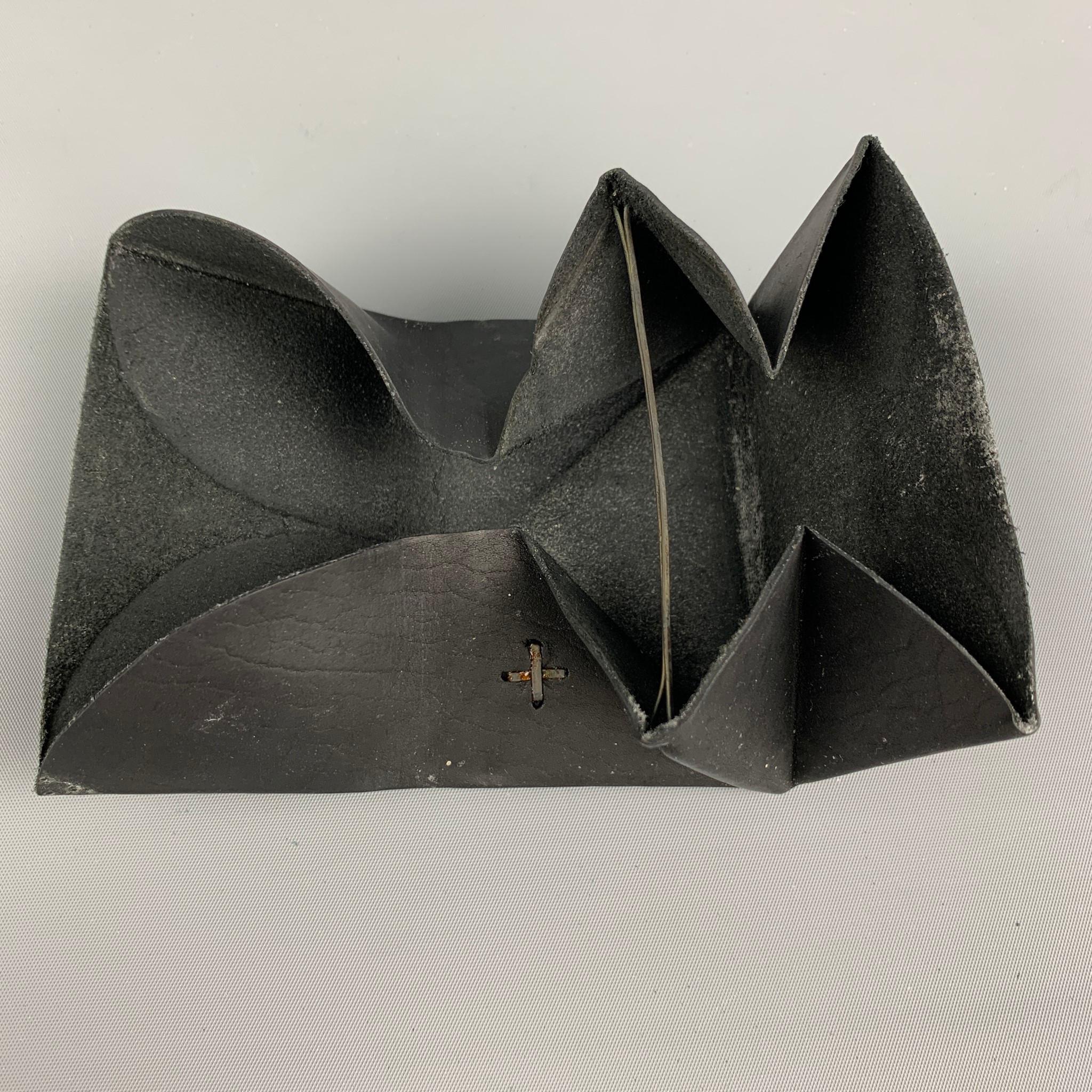 M.A+ Black Leather Origami Wallet In Good Condition In San Francisco, CA