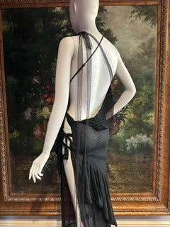 MA Black Silk Chiffon & Shredded Lace Punk Rock Gown