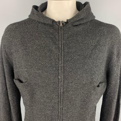 M.A+ by Maurizio Amadei L Charcoal Textured Wool Hooded Jacket
