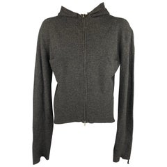 M.A+ by Maurizio Amadei L Charcoal Textured Wool Hooded Jacket