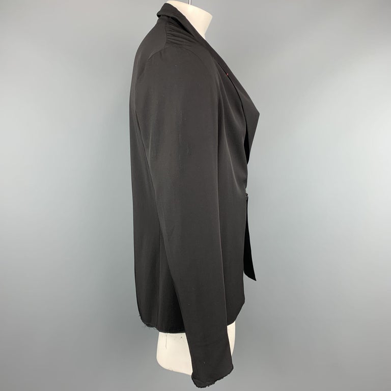 M.A+ Chest Size L Black Solid Cotton Hook and Eye Closure Jacket For