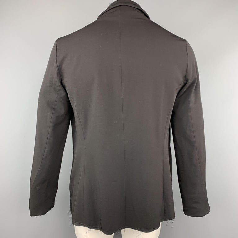 M.A+ Chest Size L Black Solid Cotton Hook and Eye Closure Jacket For
