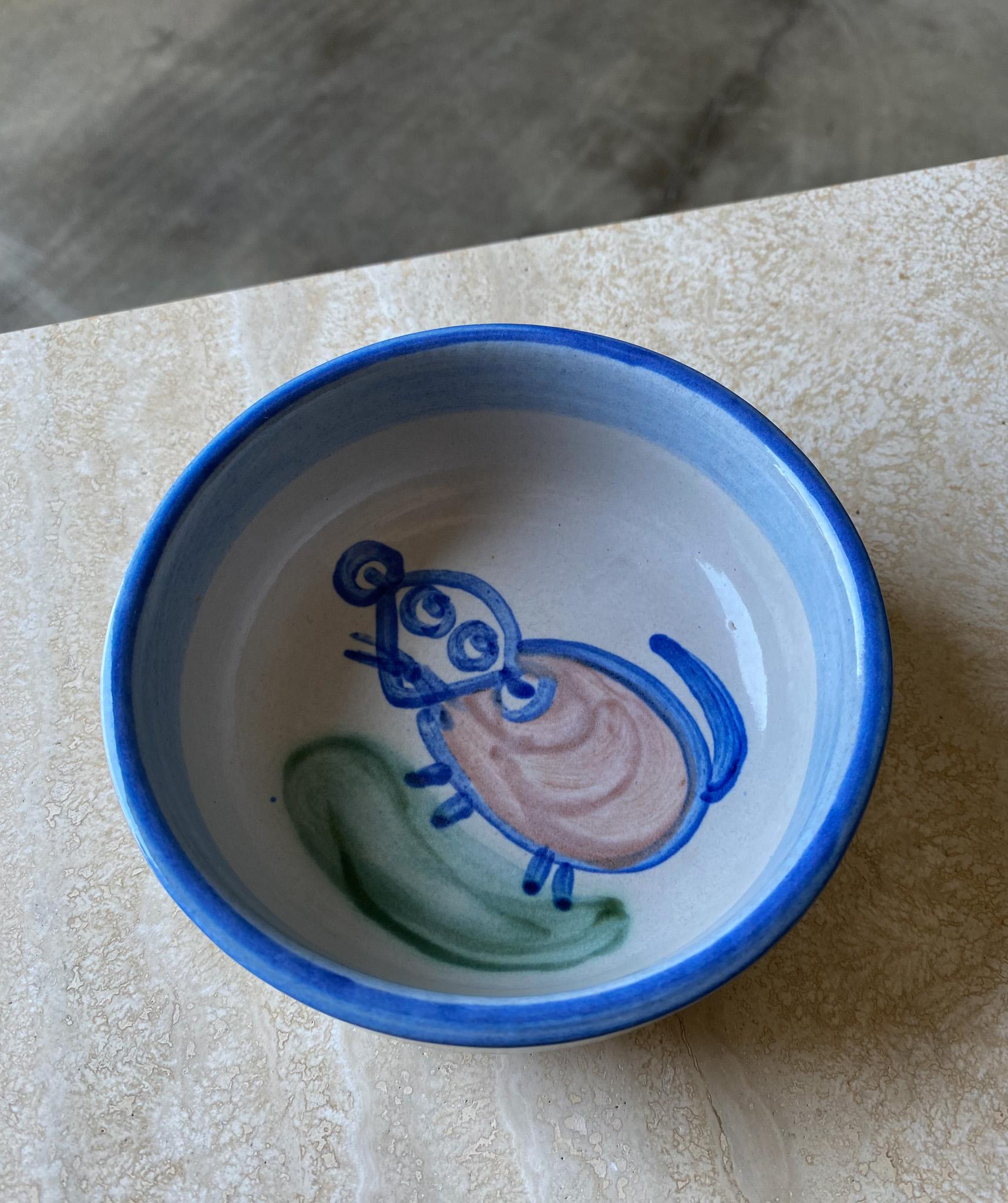 M.A. Hadley Ceramic Kitty Bowl, United States,  20th Century. 