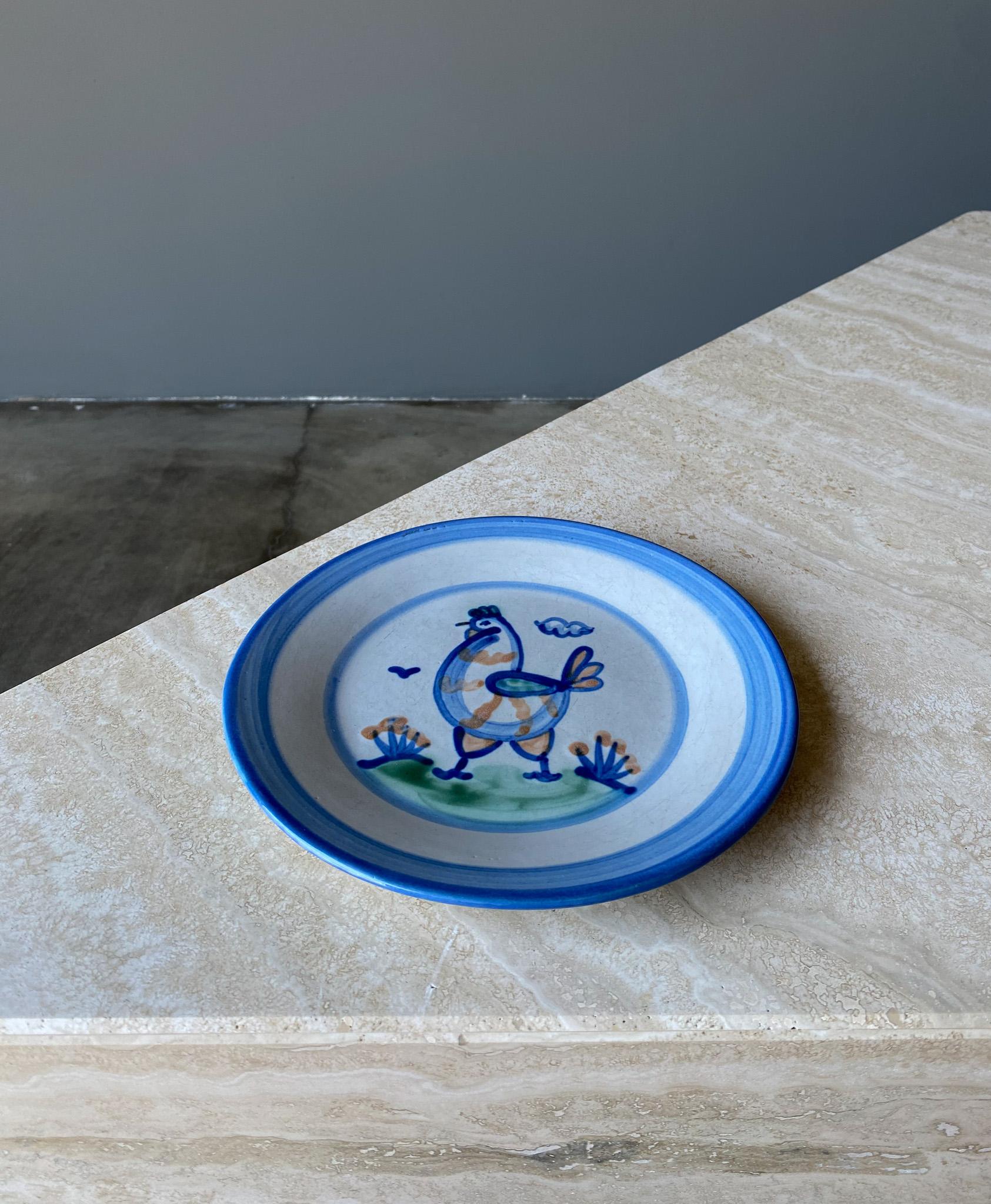 M.A. Hadley Chicken Dish / Plate, United States,  20th Century For Sale 3