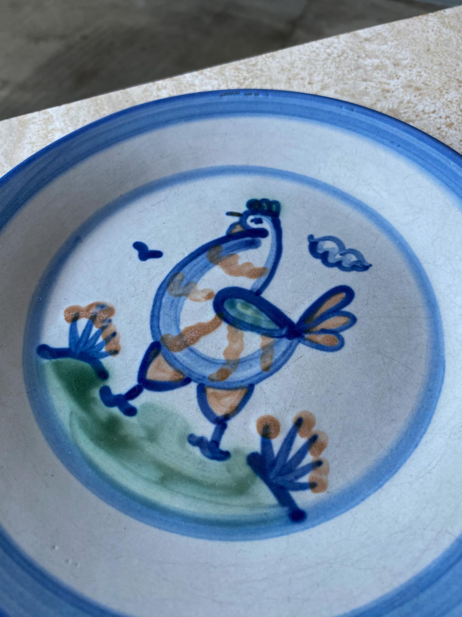 Glazed M.A. Hadley Chicken Dish / Plate, United States,  20th Century For Sale