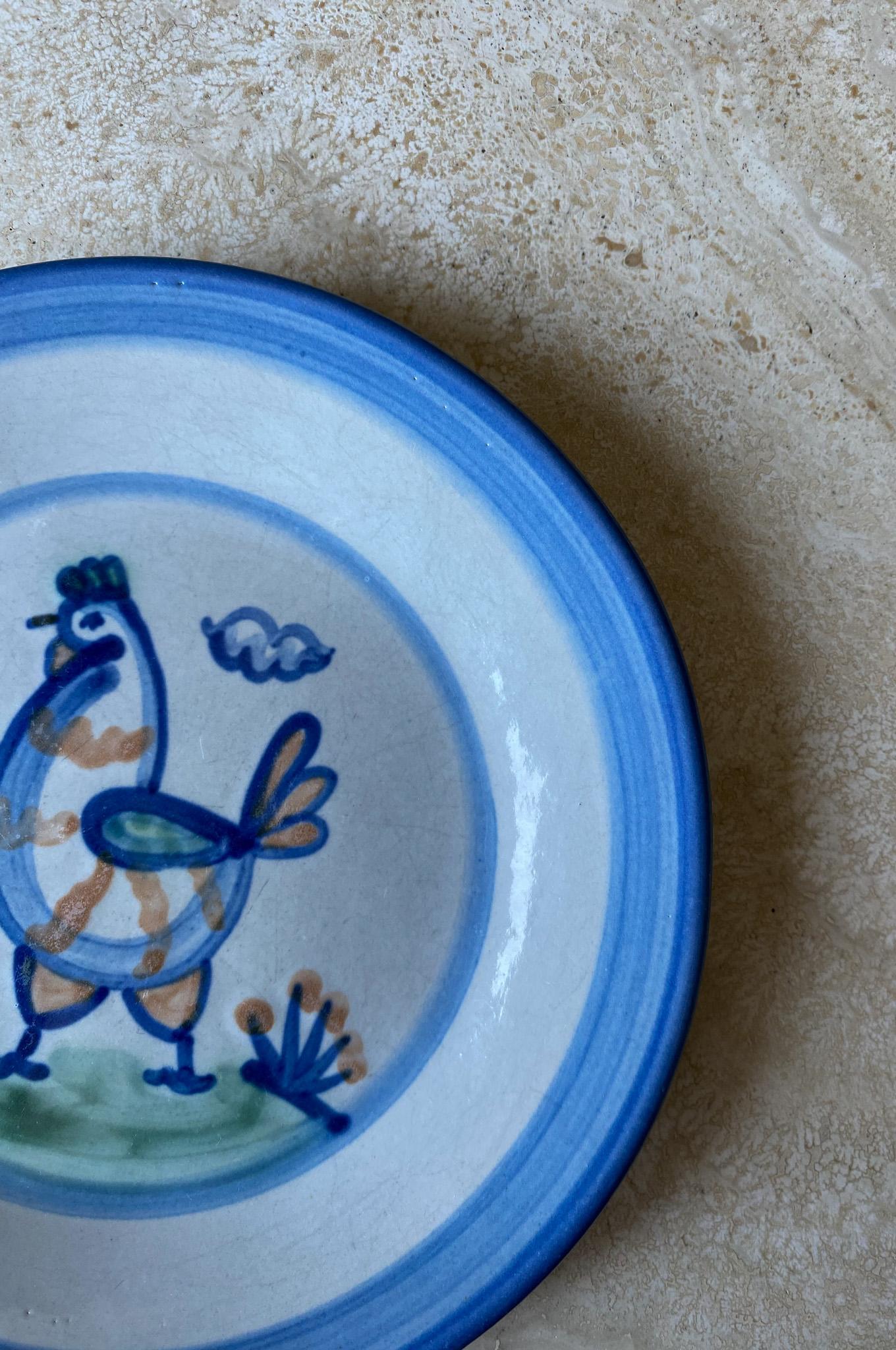 M.A. Hadley Chicken Dish / Plate, United States,  20th Century In Good Condition For Sale In Costa Mesa, CA