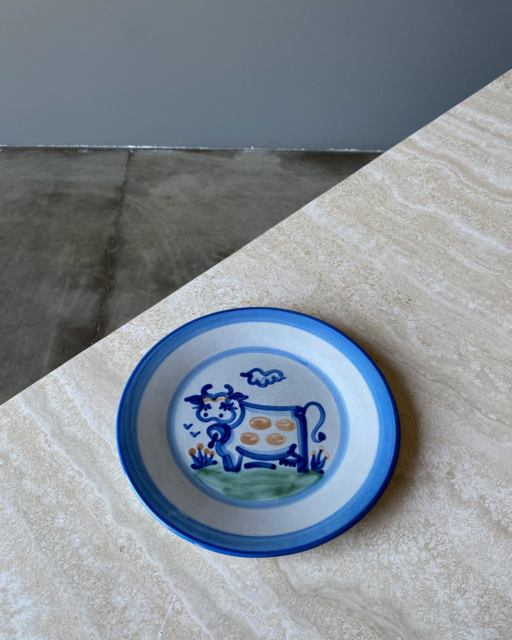 American M.A. Hadley Cow Dish / Plate, United States,  20th Century For Sale