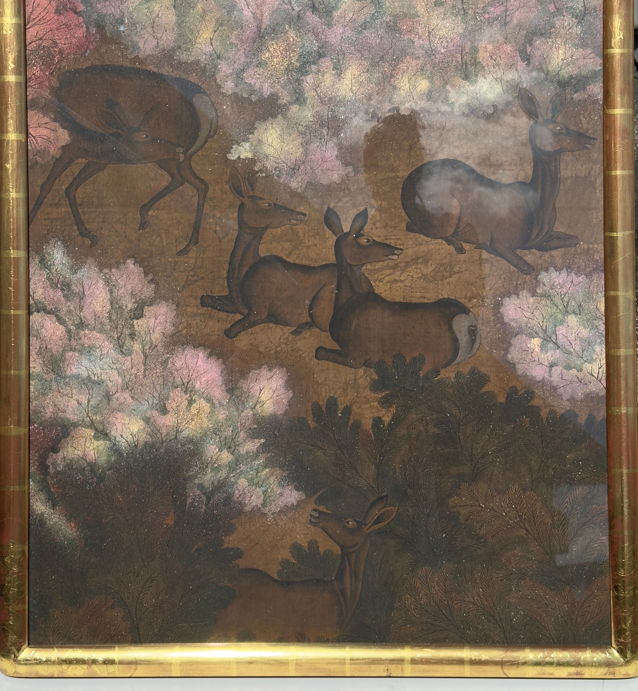 Reno En El Bosque Chino - Painting de Ma Hai Feng 