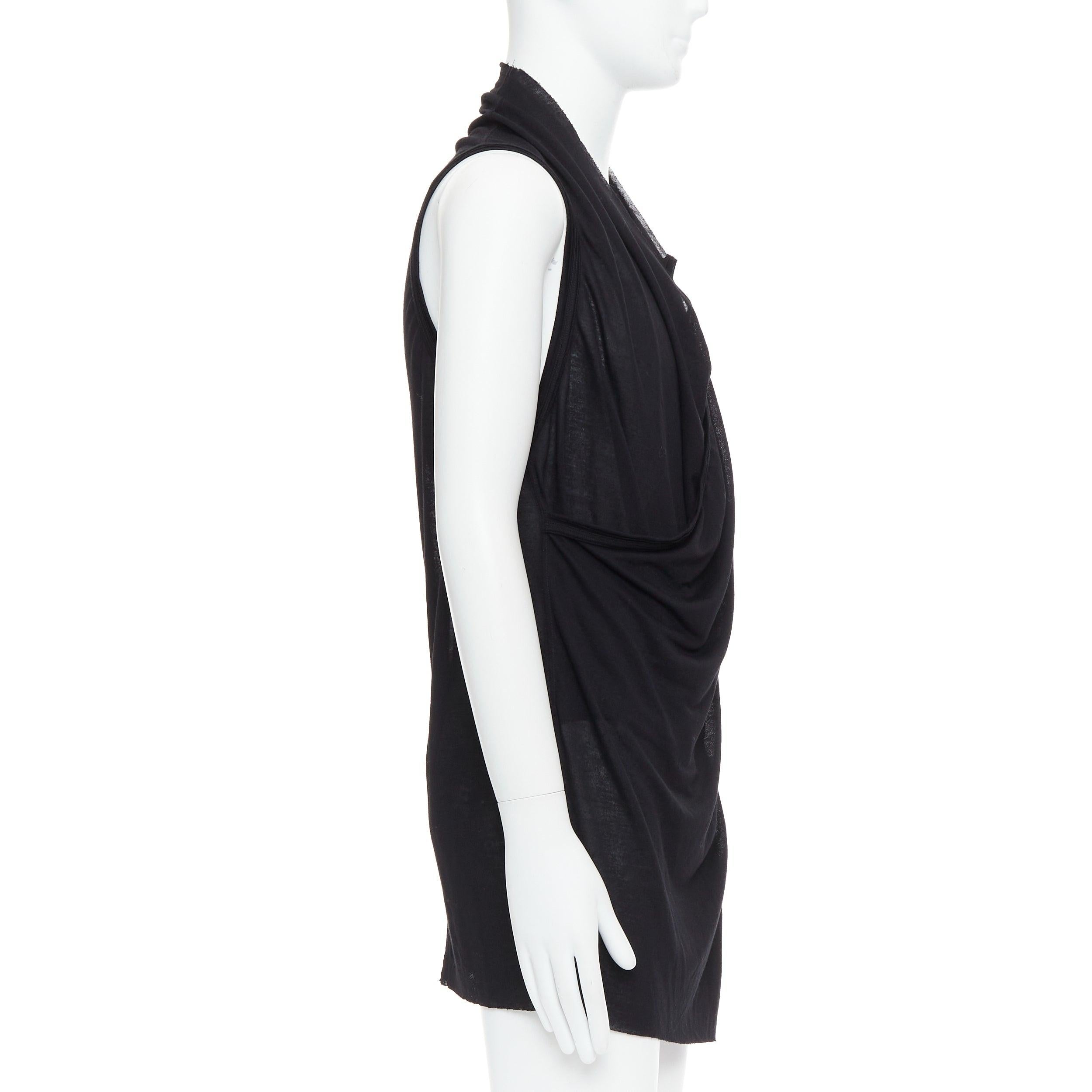 MA JULIUS 2014 negro drapeado profundo cuello redondo en capas camiseta de tirantes JP2 M en Excelente estado para la venta en Hong Kong, NT