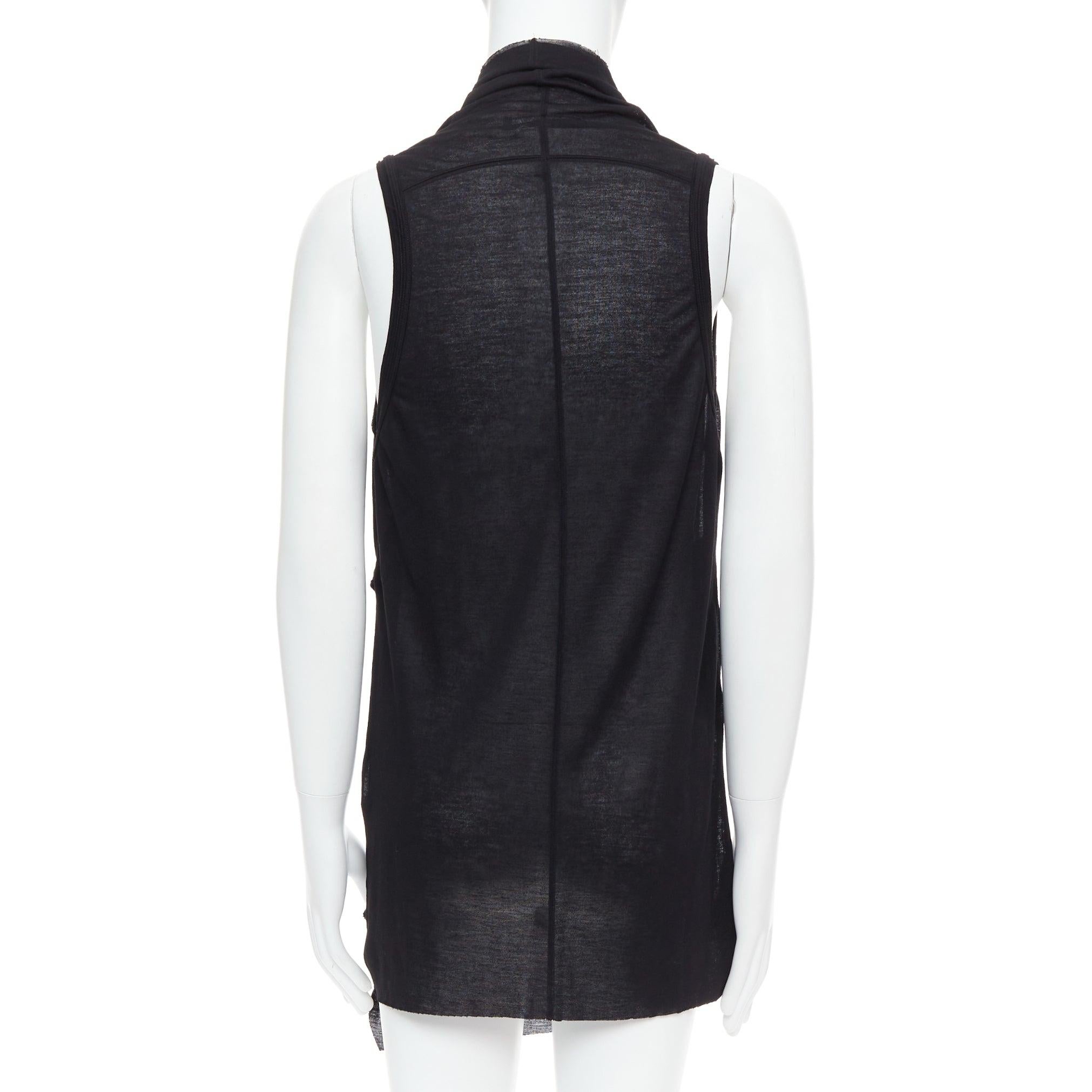 De los hombres MA JULIUS 2014 negro drapeado profundo cuello redondo en capas camiseta de tirantes JP2 M en venta