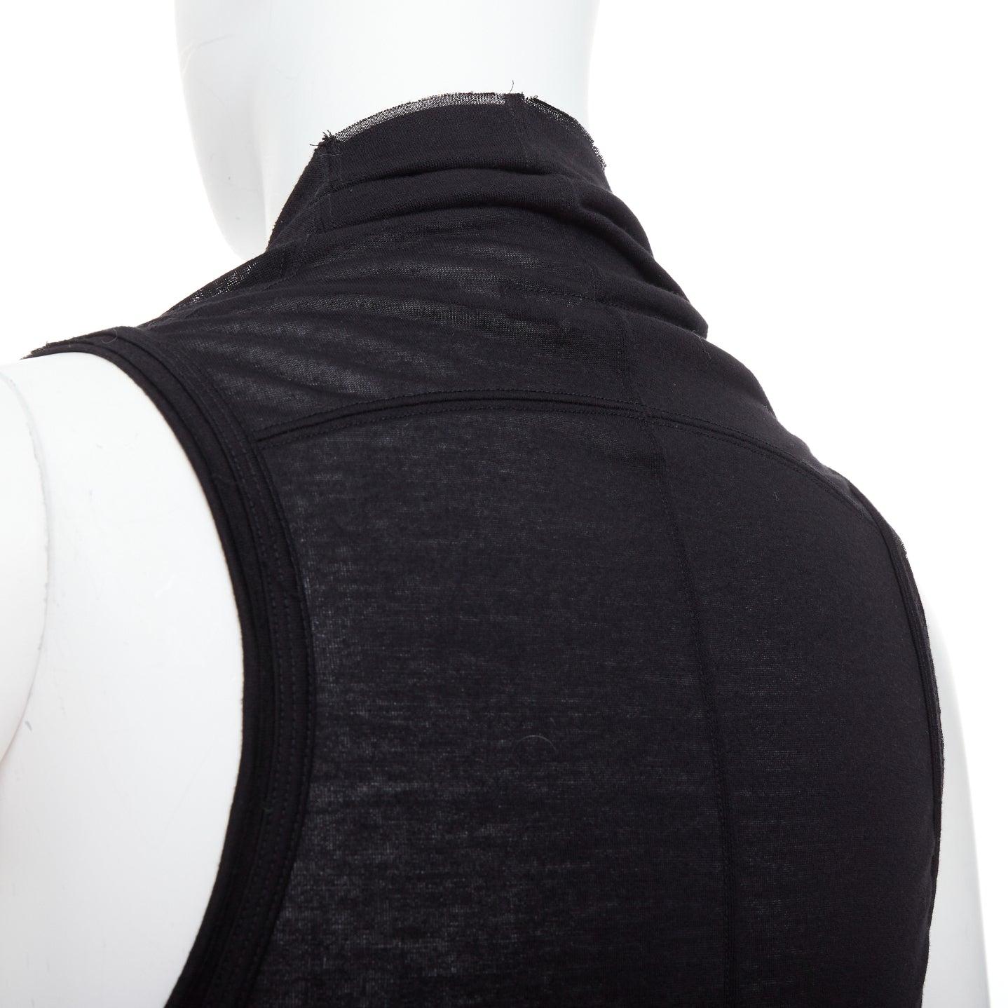 MA JULIUS 2014 negro drapeado profundo cuello redondo en capas camiseta de tirantes JP2 M en venta 2