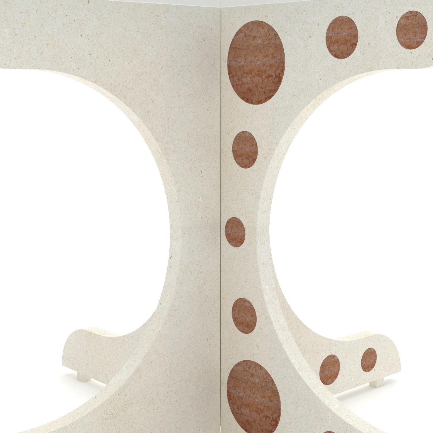 Modern Ma-Mi, 21st Century Veselye Marble and Glass Round Coffee Table - Filling holes For Sale