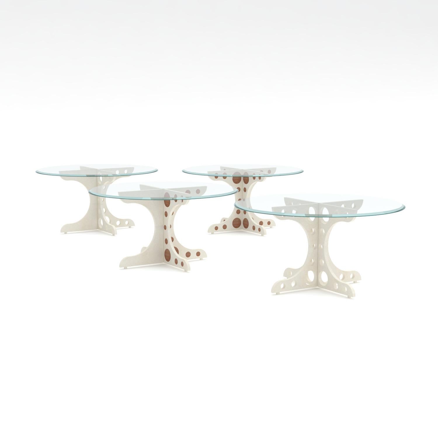 Ma-Mi, 21st Century Veselye Marble and Glass Round Table - Filling holes For Sale 1