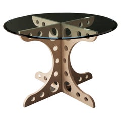Ma-Mi, runder Tisch aus Veselye-Marmor und Glas mit Löchern aus dem 21. Jahrhundert
