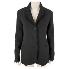 M.A+ Size M Black Textured Buttoned Jacket