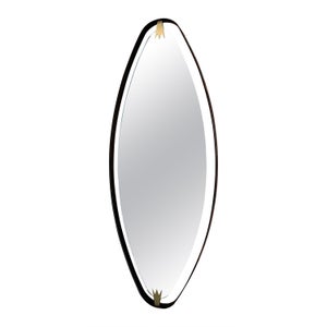 Miroir Grand Format Sur Pied LunaMirror - 192 X 85 Cm, Cadre Aluminium Noir, Pour Salon Ou Chambre