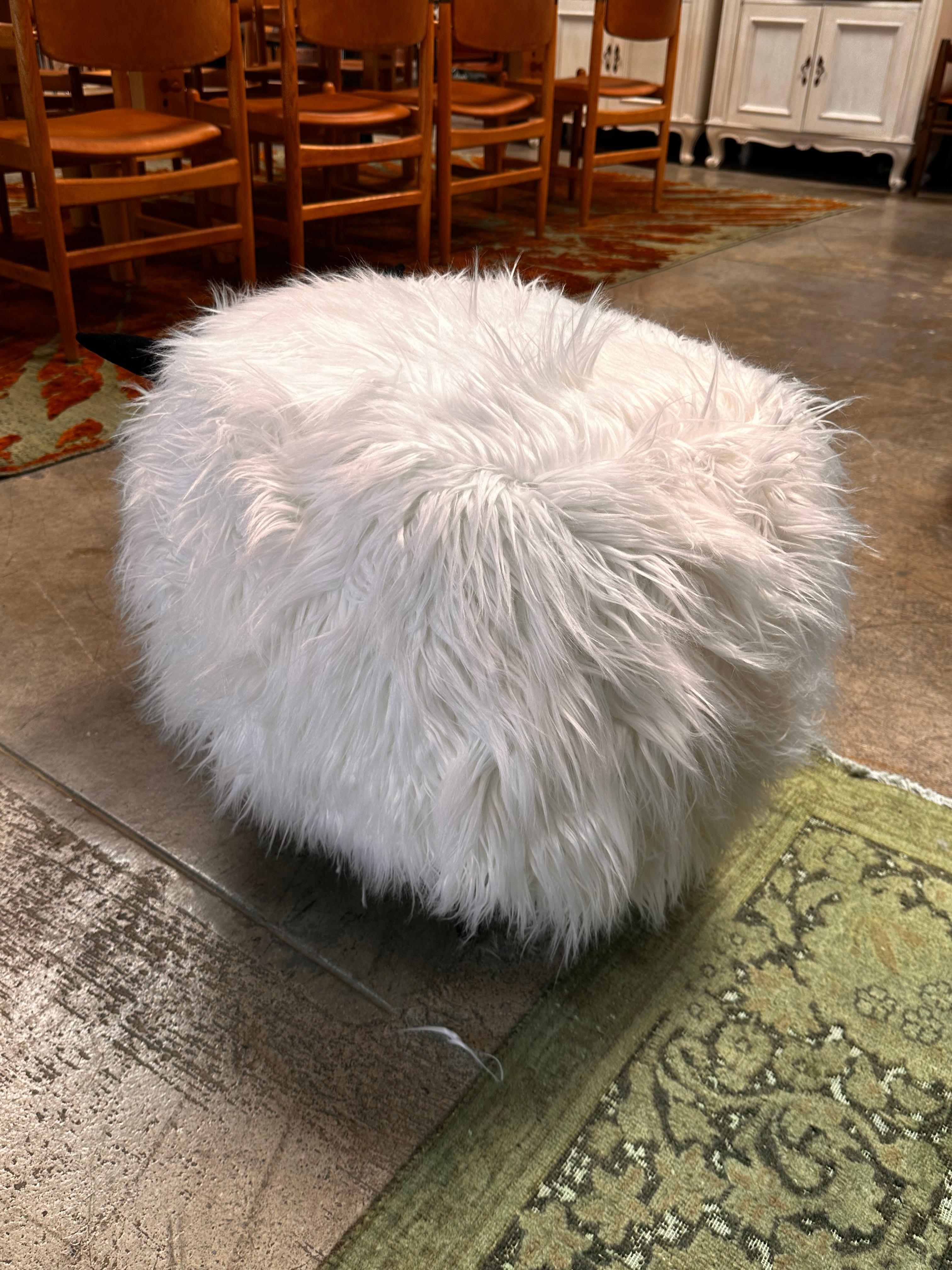 Contemporary Ma39 Pouf in Carved Wood Sheep, Italy 21st Century For Sale
