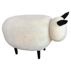 Ma39 Pouf in Carved Wood Sheep, Italy, 21st Century